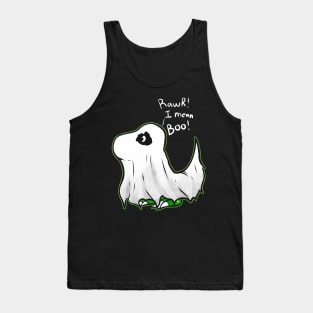 Cute Comic T-rex Tyrannosaurus Dressed As Ghost On Halloween Tank Top